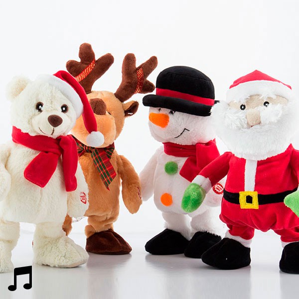 HUNYA Ours de Noël Dansant Chantant, Jouet de Poupée Dansante Électrique,  Jouet en Peluche d'animaux Chantants de Noël, Poupée Musicale de Jouet de